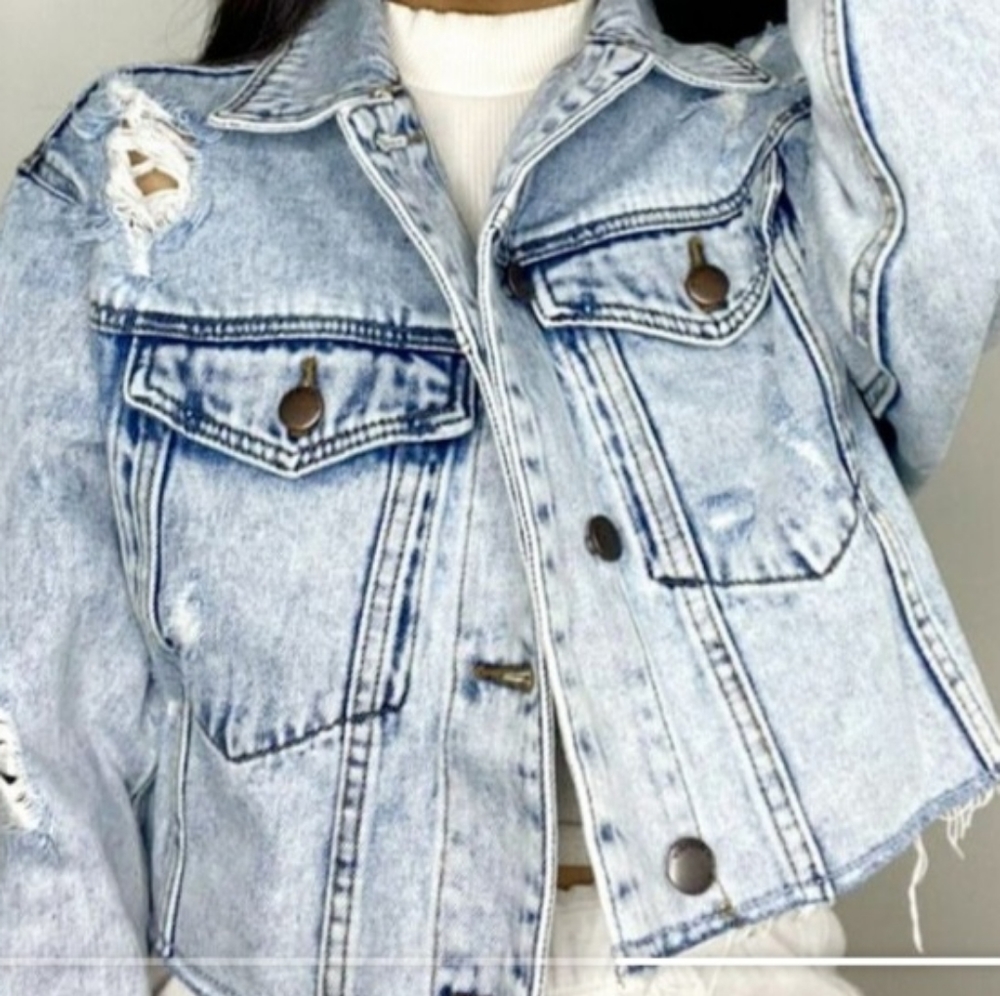 Crop jean jacket  size S & L